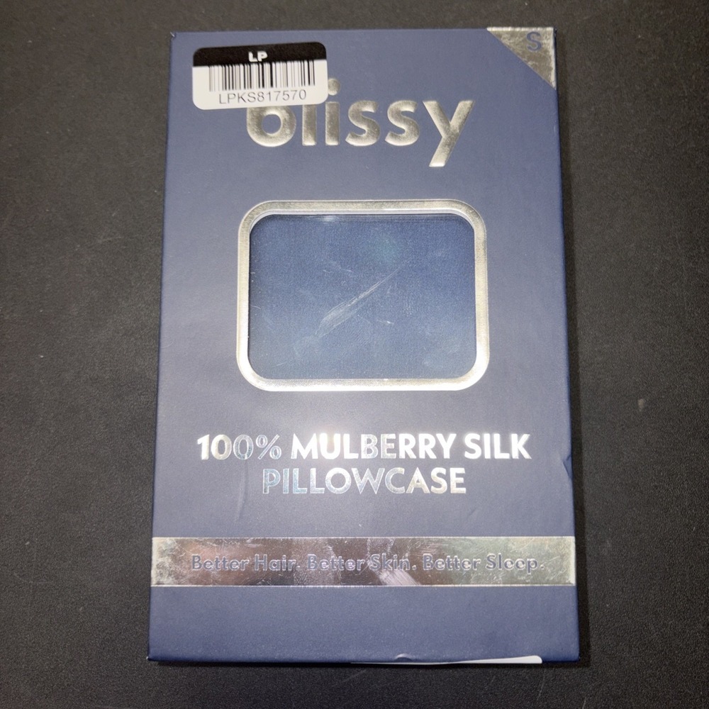 Blissy Standard 100% Mulberry Silk Pillowcase Navy Blue 20770